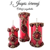 Svíčky sada Jaspis červený 3ks