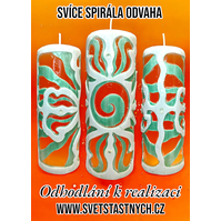 Svíčka Odvaha 15cm oranžová spirála