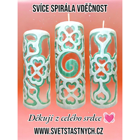 Svíčka Vděčnost 15cm růžová spirála