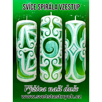 Svíčka Vzestup 15cm zelená spirála